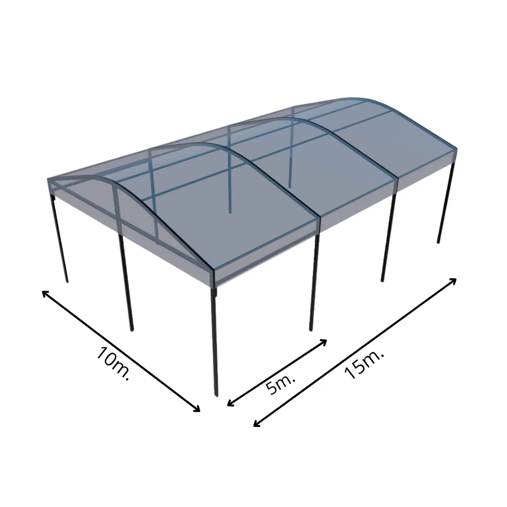 Skaidri modulinė arkinė palapinė 10x15m.