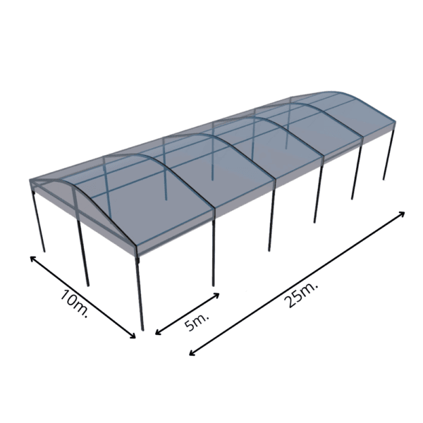 Skaidri modulinė arkinė palapinė 10x25m. Skaidri modulinė arkinė palapinė 10x25m.