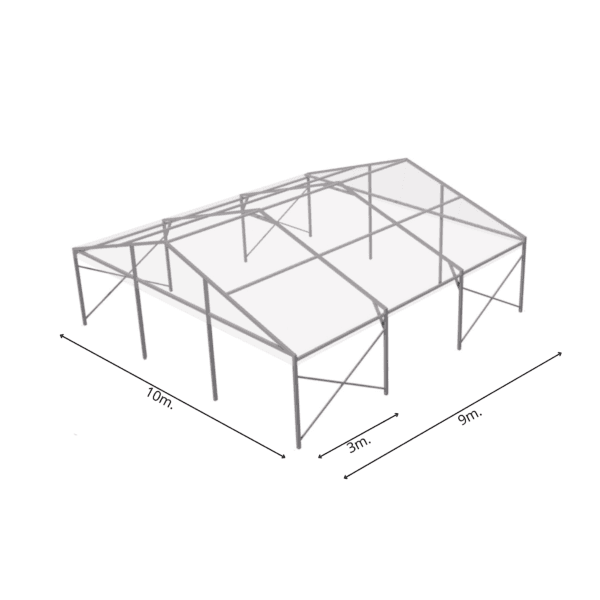 10x9 skaidrus Skaidri moduline palapine nuoma